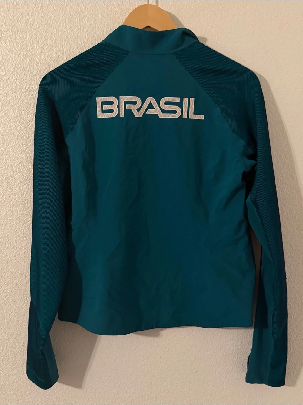 NIKE Women Olympics Flex Team Brasil Brazil Running Jacket Teal Green Size Small